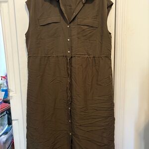 Sleeveless Button-Up Dress
